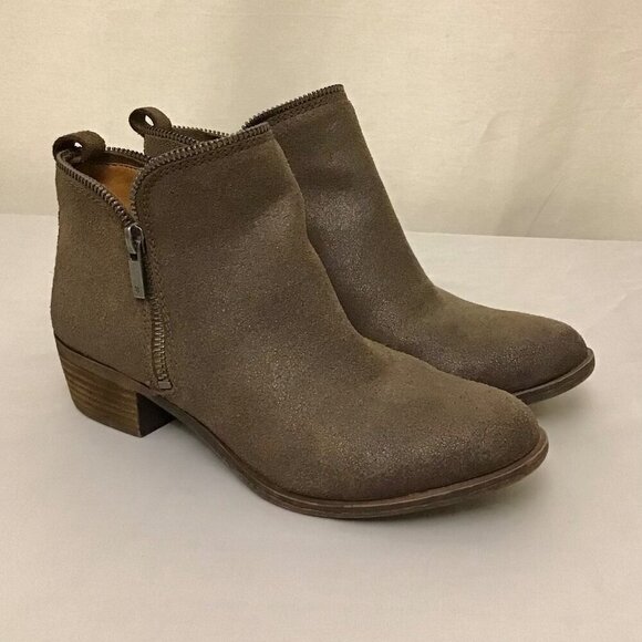 Lucky Brand 7.5 Bartalino Women’s Booties Suede Leather Ankle Boots Brown - Picture 11 of 12